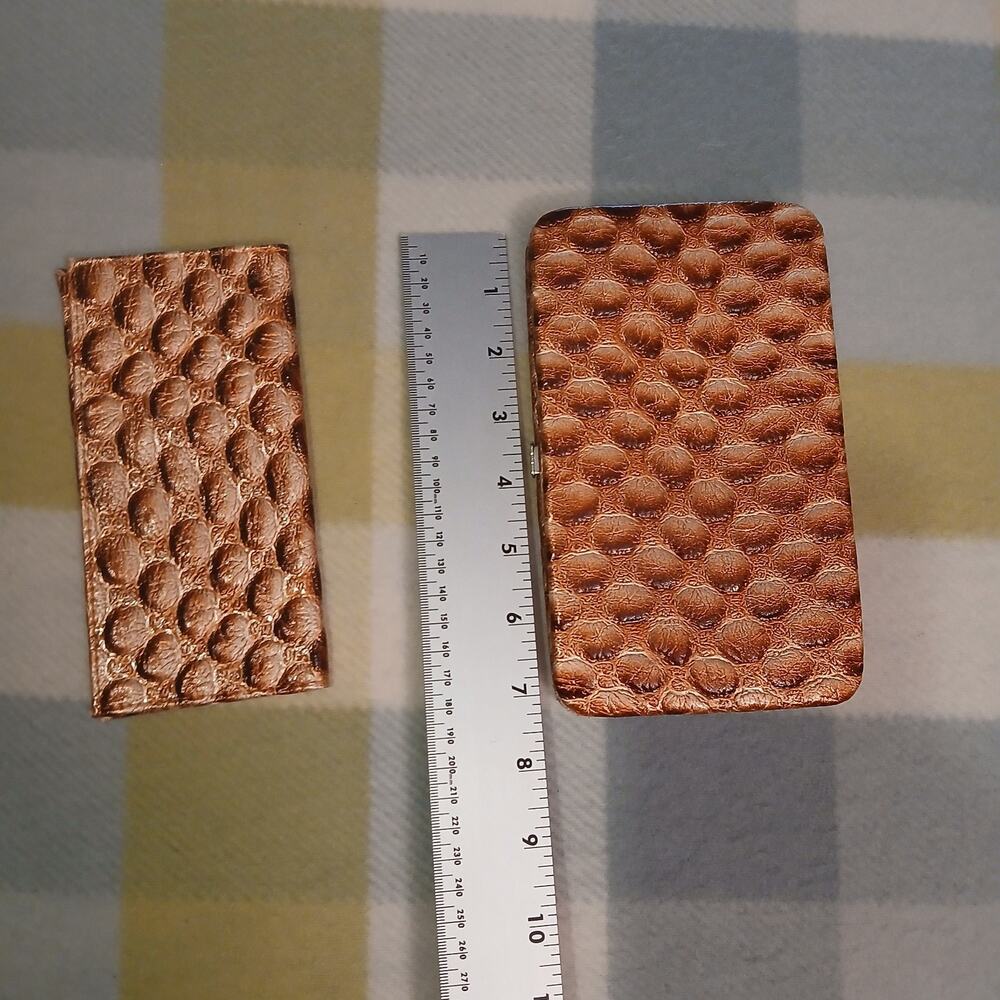 Narmi Wallet And Checkbook Cover Gold Faux Crocodile Leather
